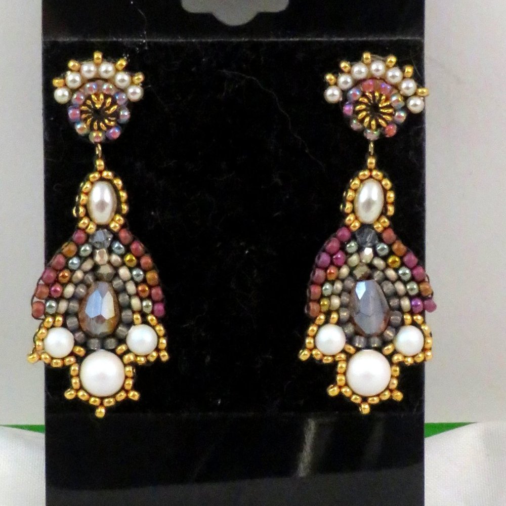 Swarovski pearl small earrings handmade